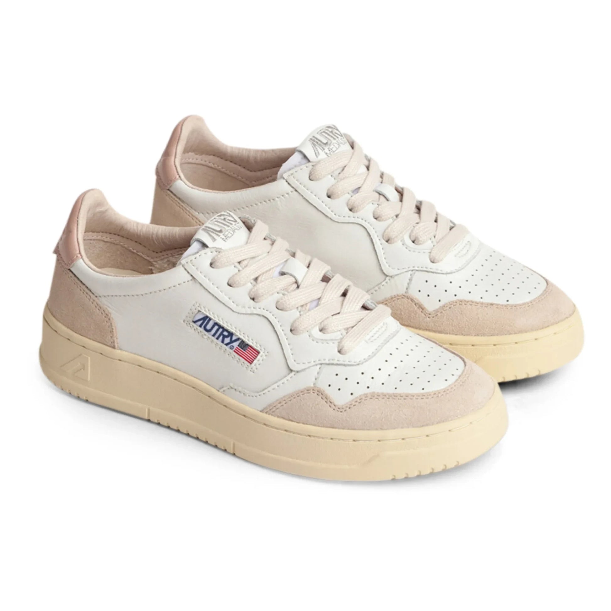 Autry - Medalist Low Leather/Suede Sneakers | Pale Pink