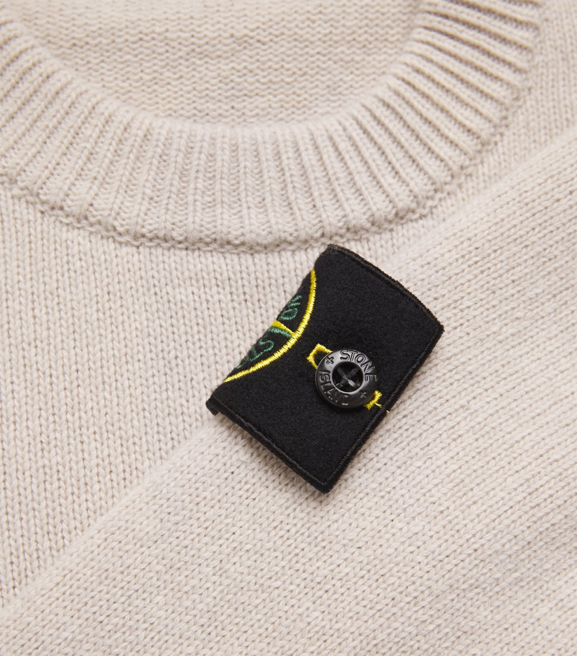 Beige Lambswool-Blend Sweater