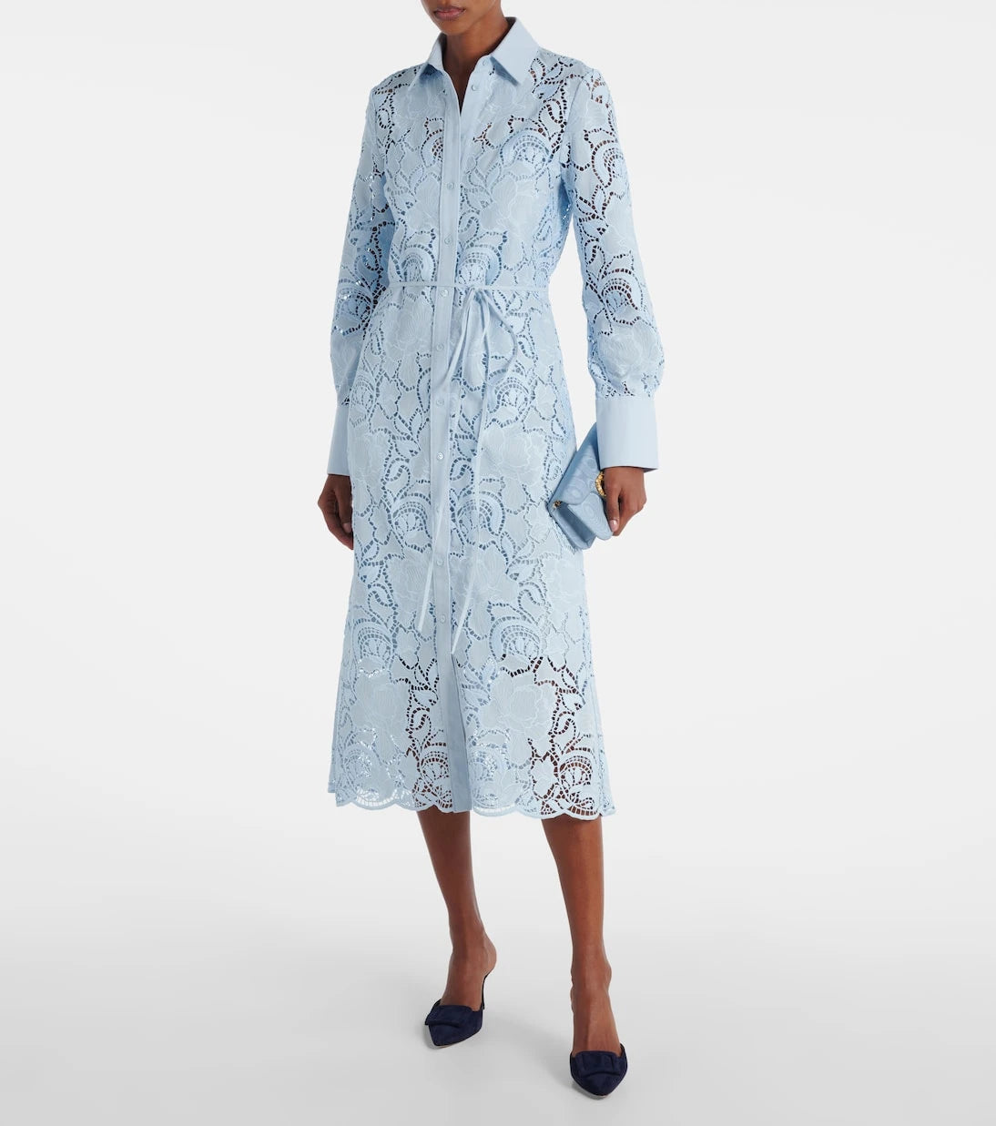 Erdem - Laser-cut cotton shirt dress