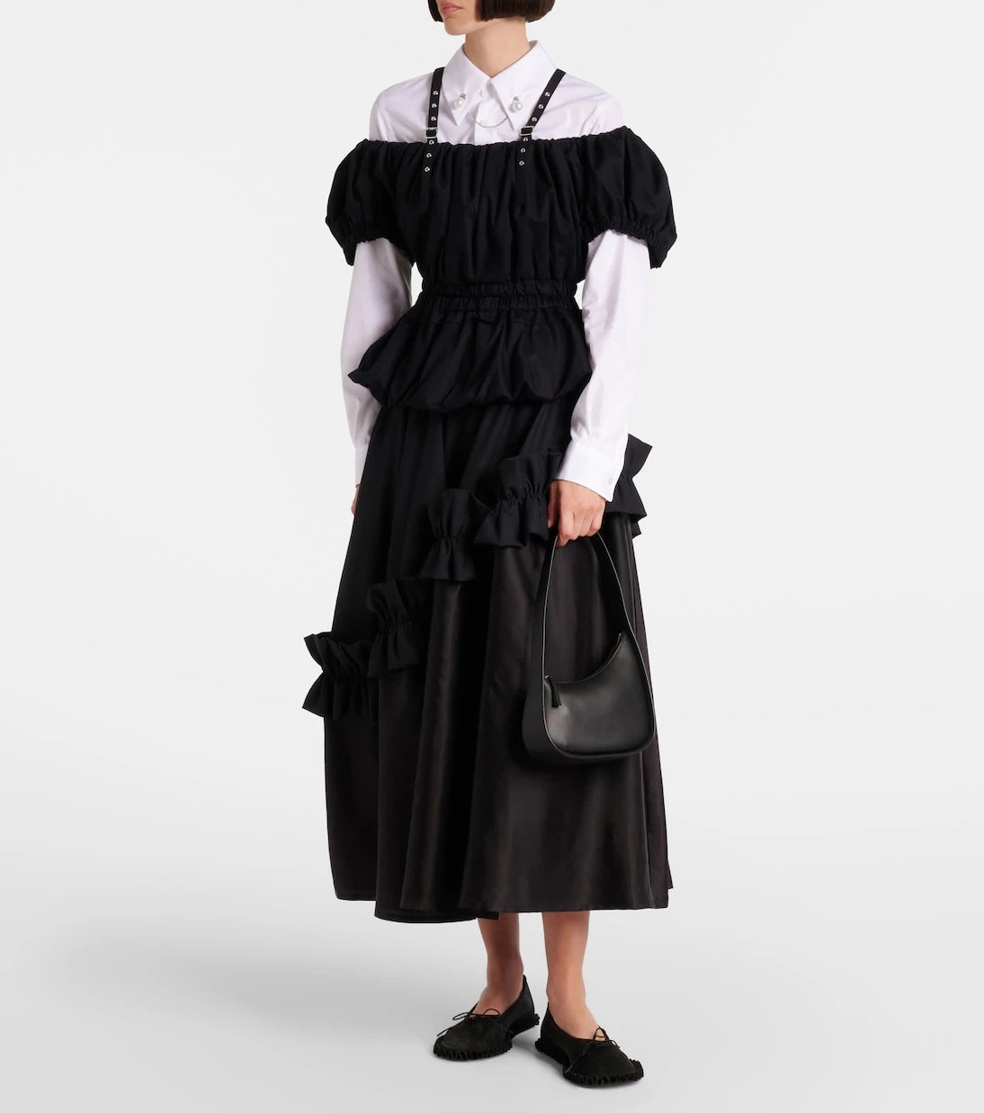 Noir Kei Ninomiya - Peplum cotton poplin top