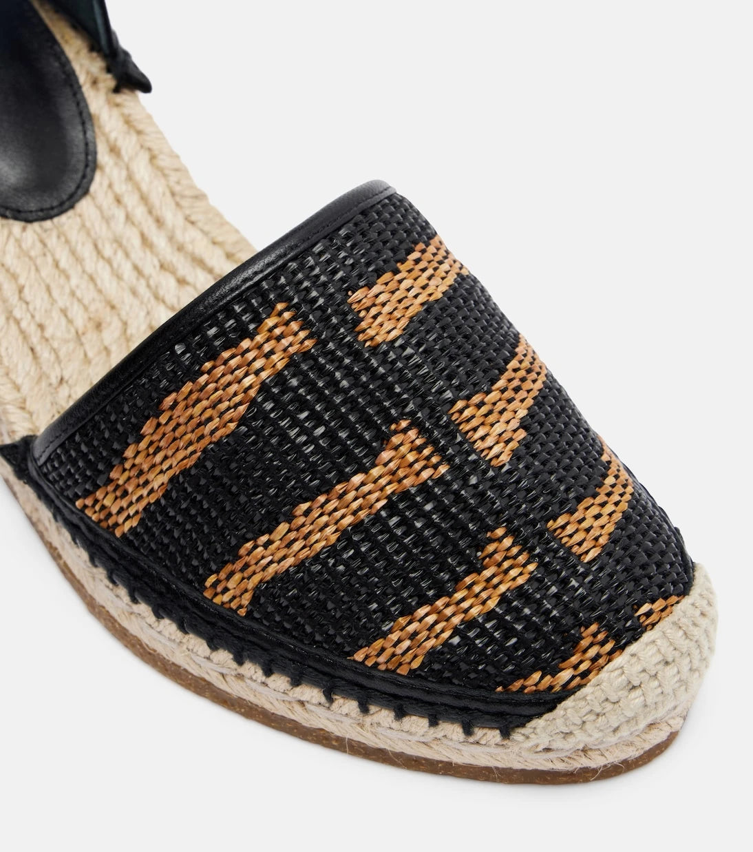 Ferragamo - Animal-print raffia espadrille wedges