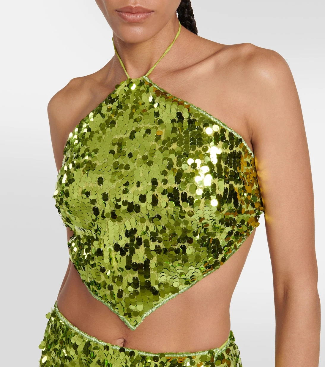 Oséree - Sequined halterneck crop top