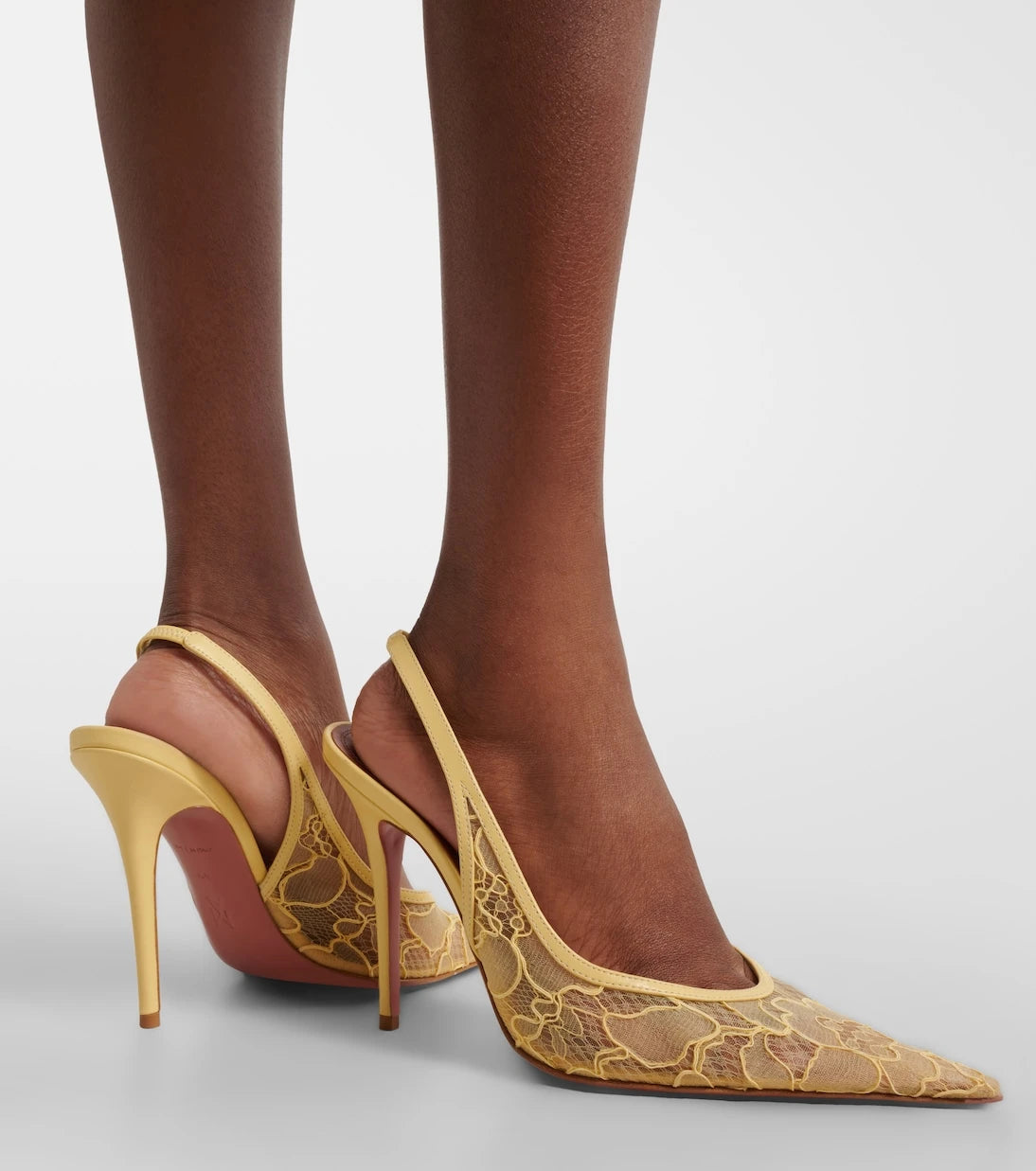 Amina Muaddi - Anok lace slingback pumps