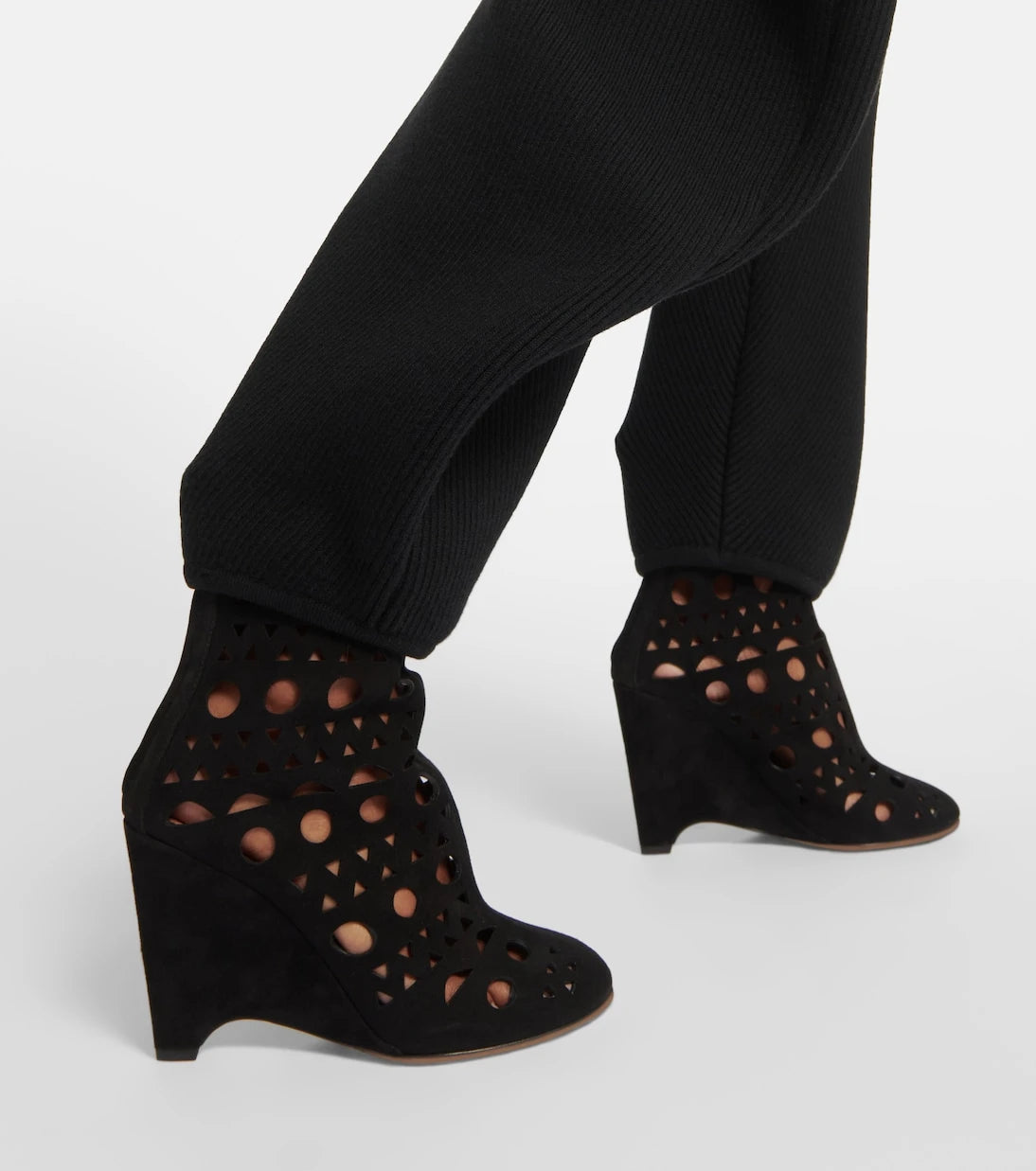 Alaïa - Vienne süet dolgu topuk bot