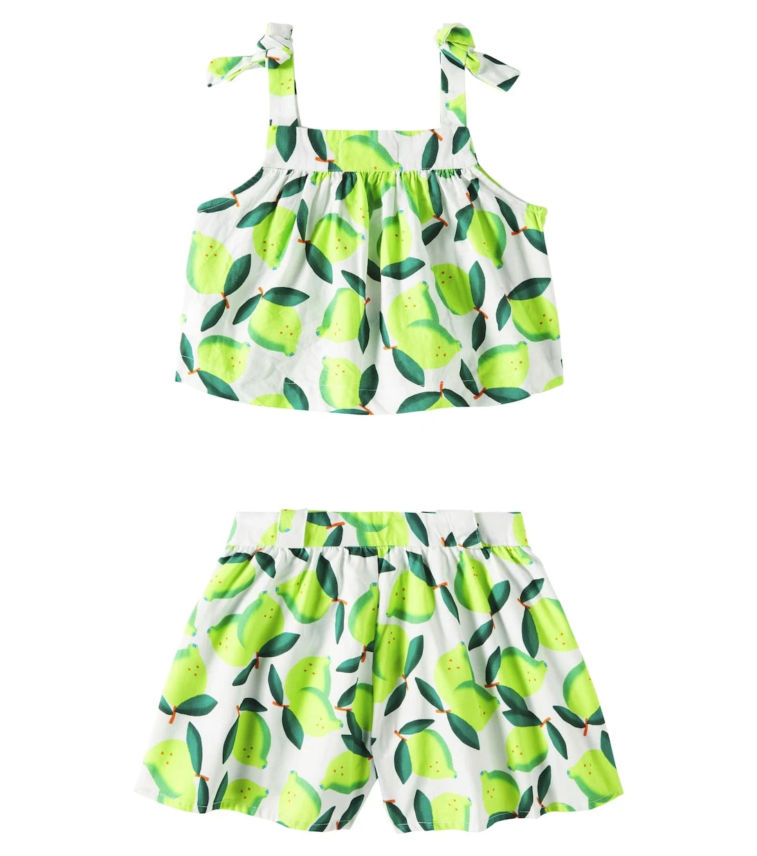 Fábula - Printed cotton top and shorts set