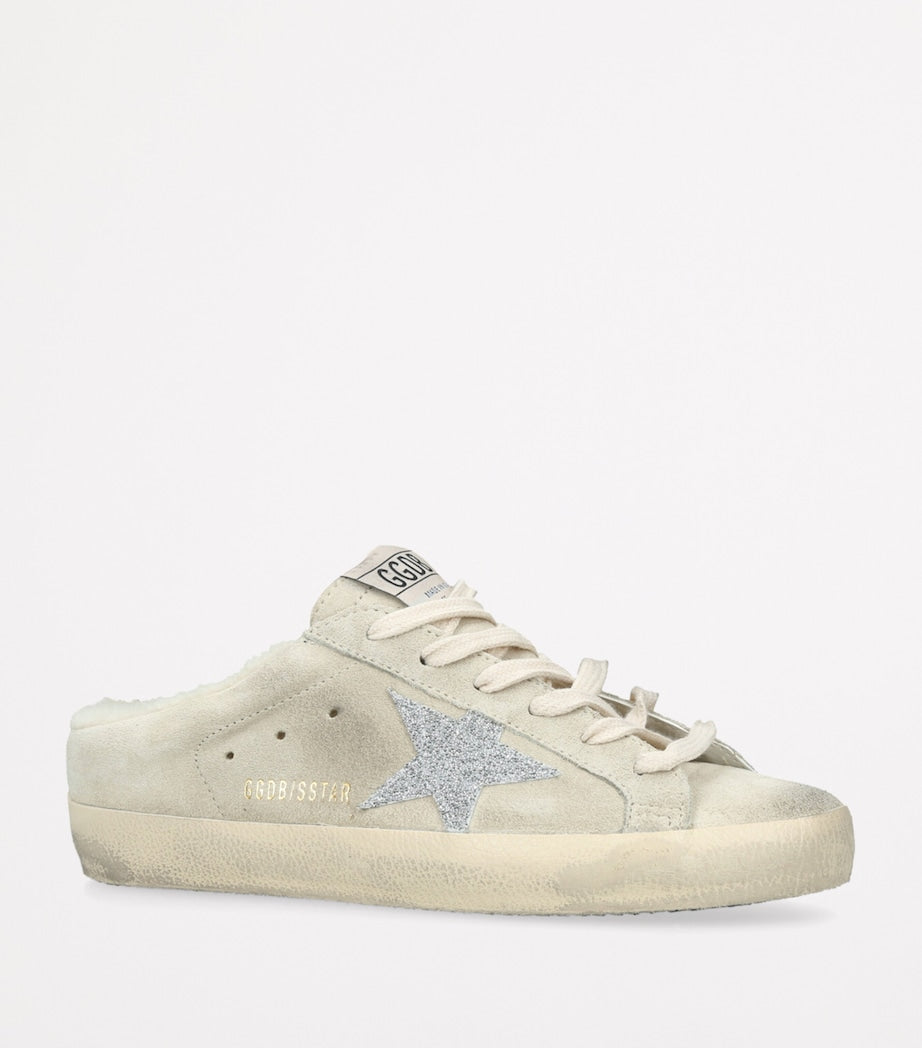 Golden Goose White Suede Super-Star Sabot Sneakers