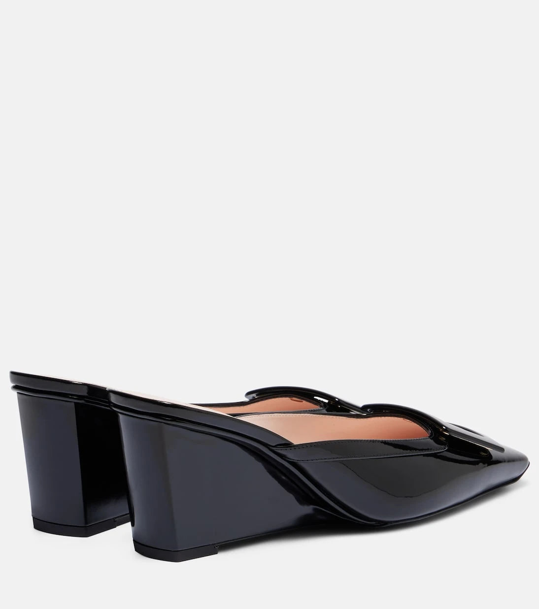 Roger Vivier - Belle Vivier 60 leather wedge mules