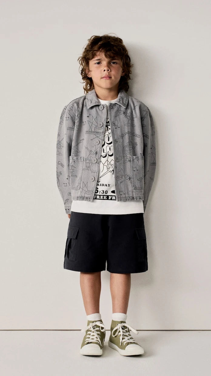 Stella McCartney Kids - جاكيت جينز مطبوع