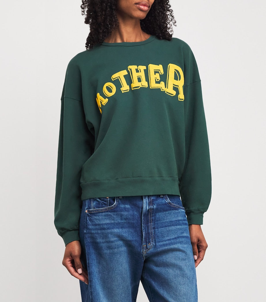 MOTHER Green The Drop Square Sweatshirt