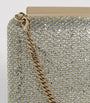 Jimmy Choo Neutral Ellipse Glitter Clutch Bag
