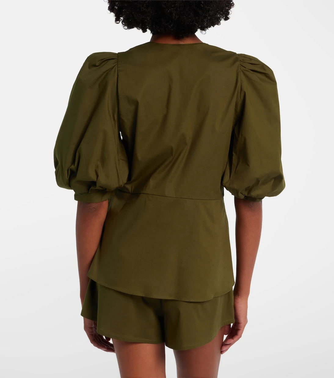 Adriana Degreas - Puff-sleeve cotton-blend top