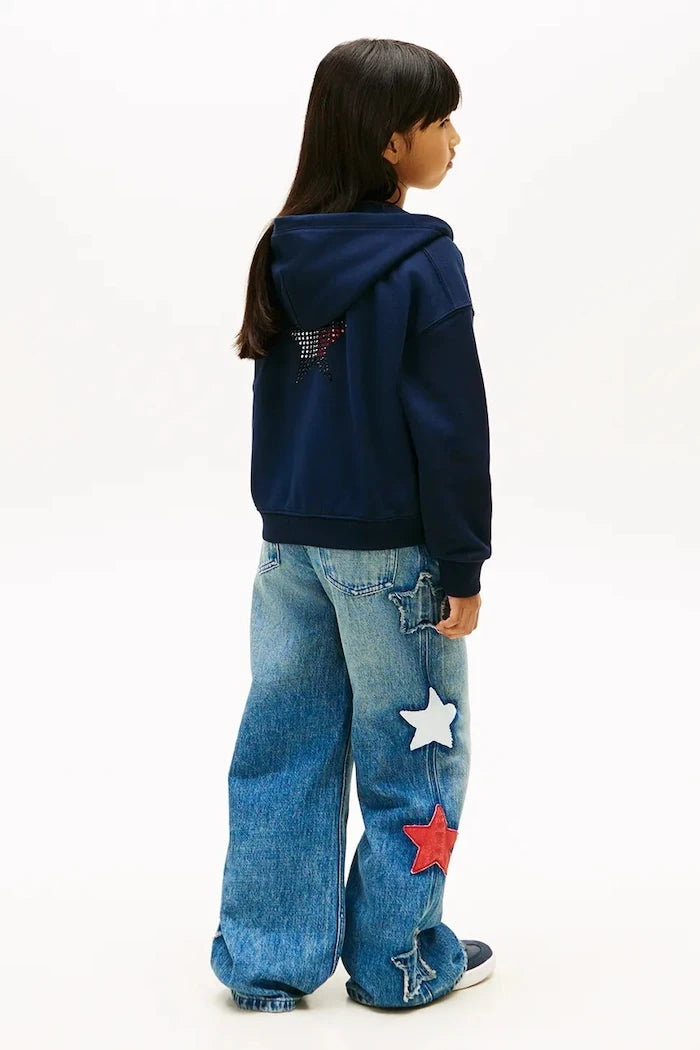 Pamuklu çocuk kapüşonlu Tommy Hilfiger sweatshirt
