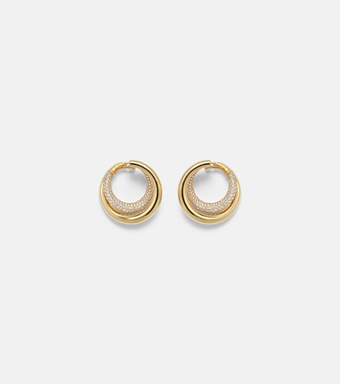 Engelbert - Infinity Loop Medium 18kt gold earrings with diamonds