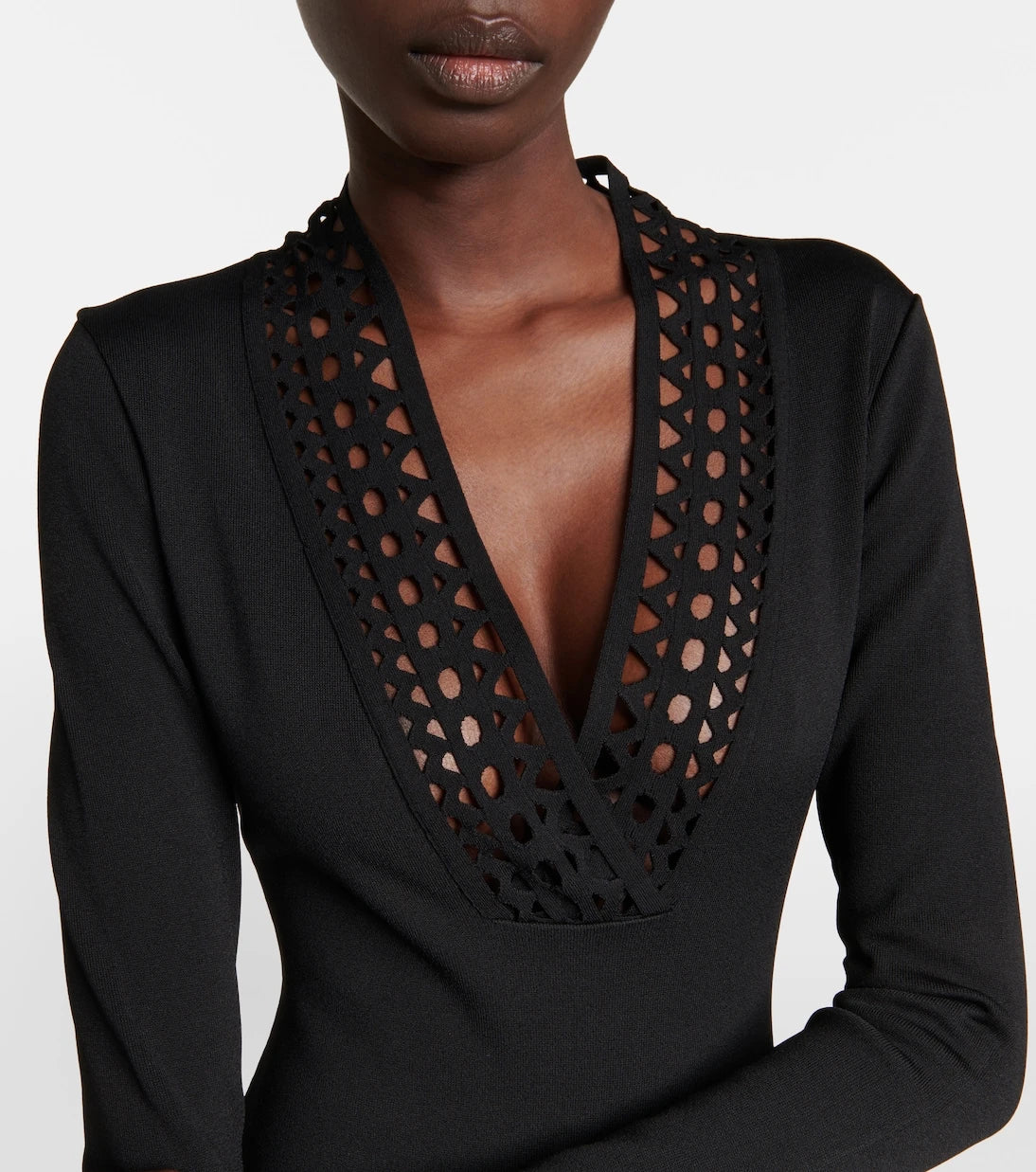 Alaïa - Cutout V-neck bodysuit