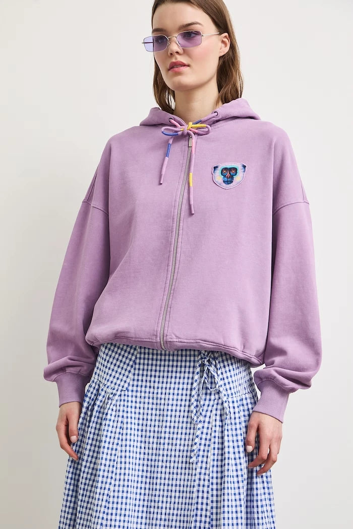 Medicine kadın pamuklu fermuarlı kapüşonlu sweatshirt