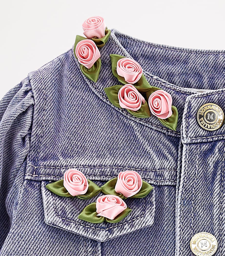Monnalisa Floral Embellished Denim Jacket (3 Months - 3 Years)