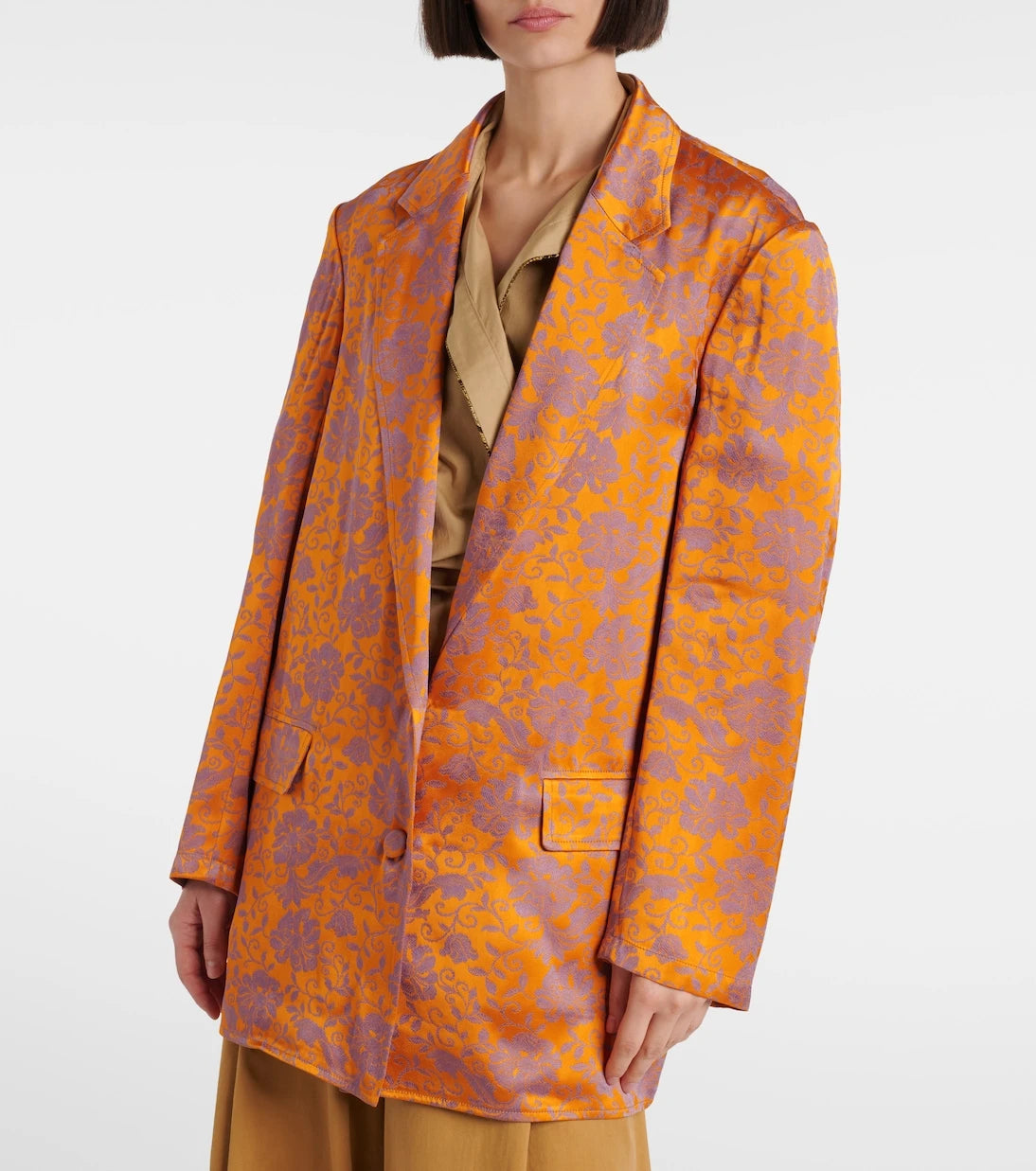 Dries Van Noten - سترة بليزر جاكار مزهرة