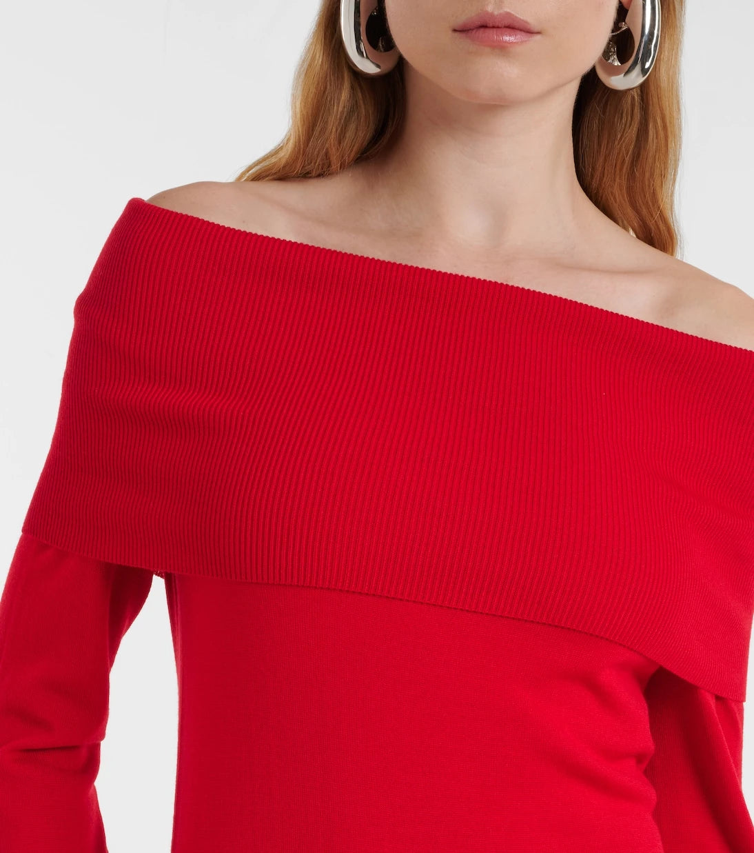 Stella McCartney - Off-shoulder virgin wool maxi dress