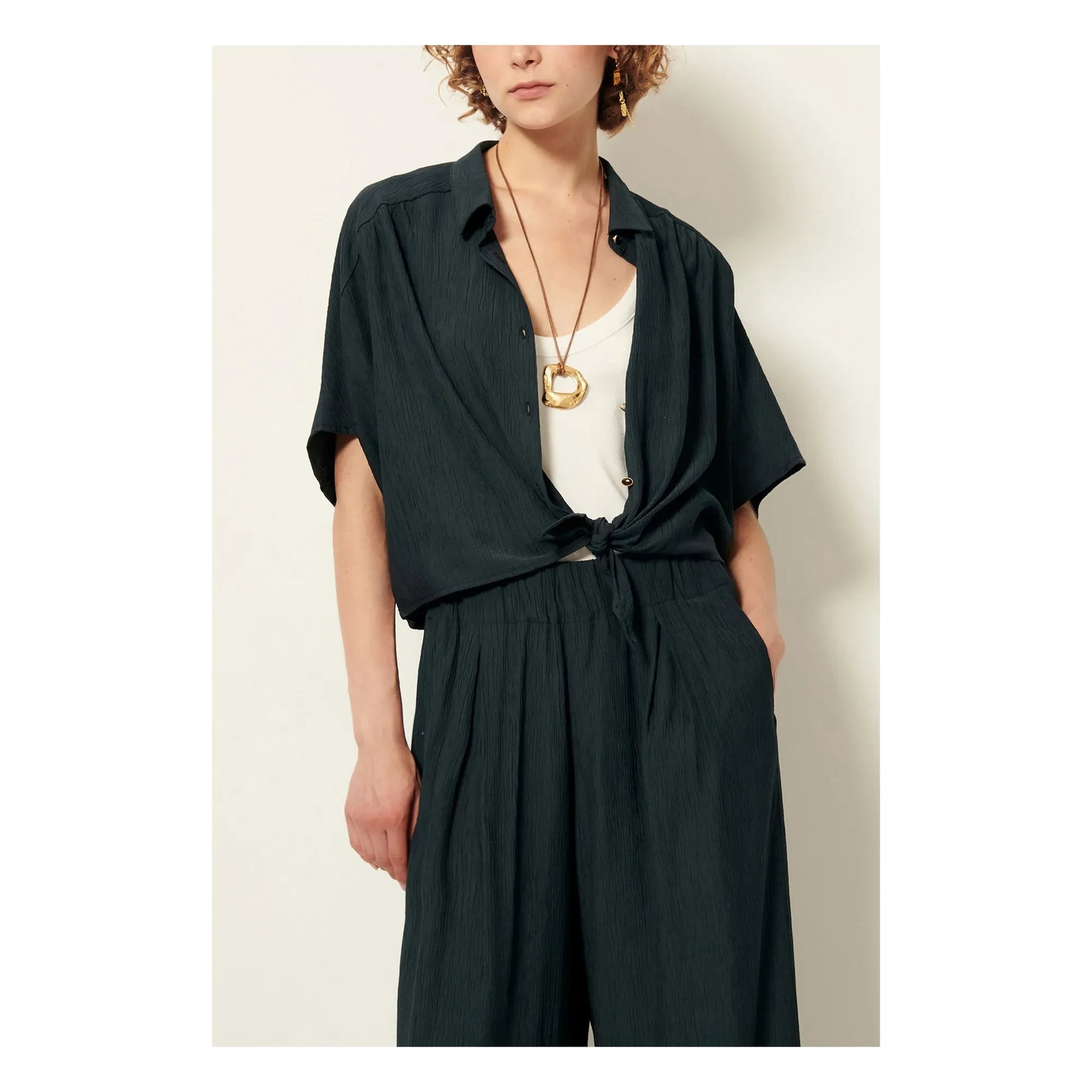 Sessùn - Alfassa blouse | Charcoal grey