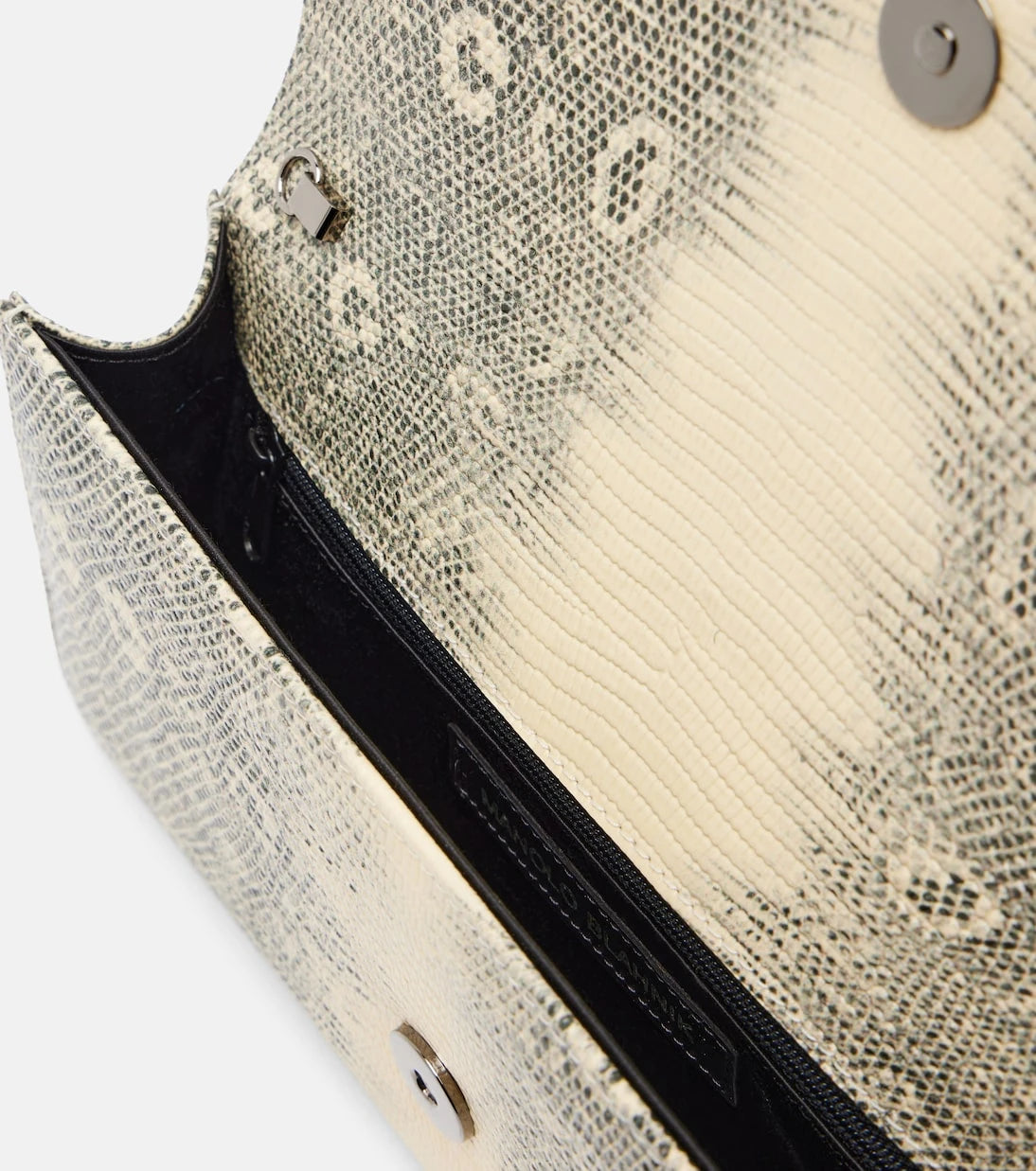 Manolo Blahnik - Maygot snake-effect leather clutch