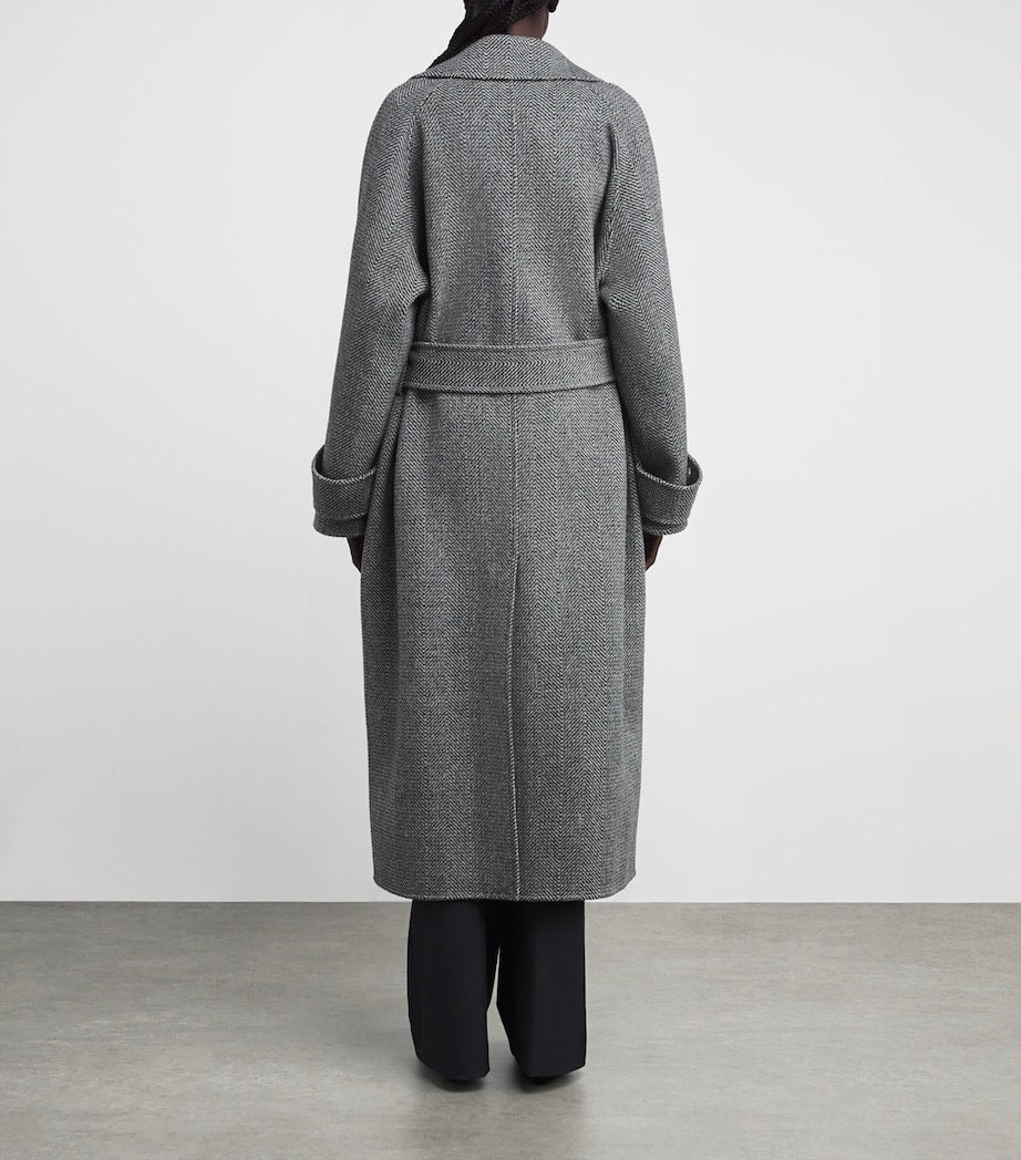 Joseph Multi Virgin Wool Herringbone Navarre Linear Coat