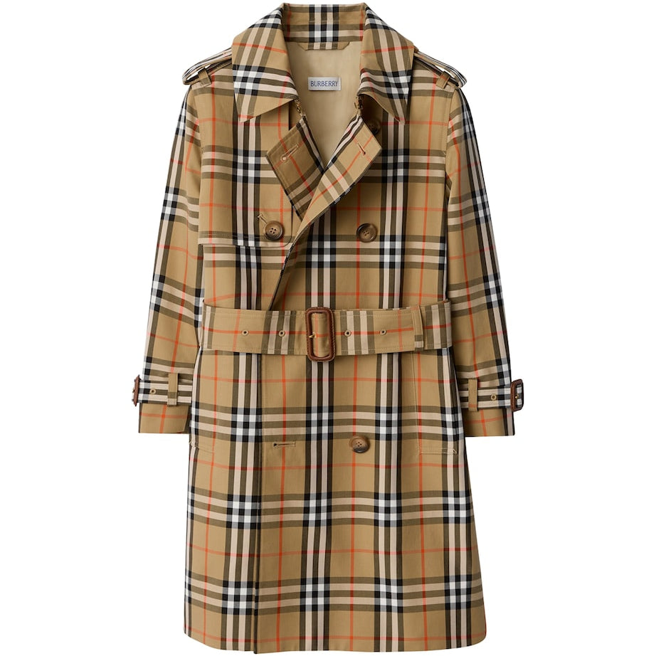 Cotton Check Trench Coat (3-12 Years)