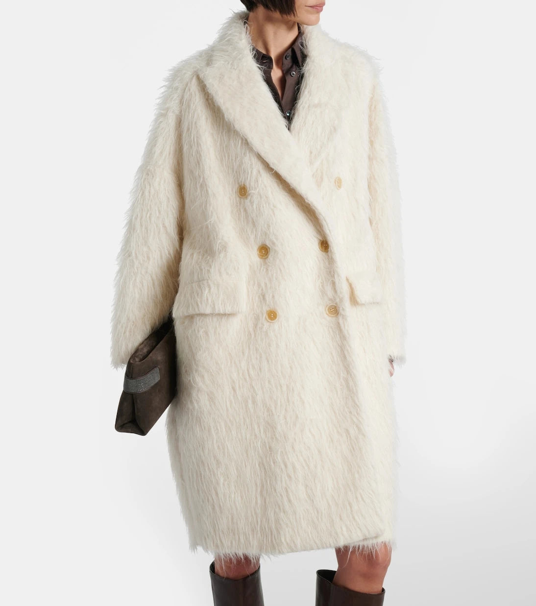 Brunello Cucinelli - Double-breasted alpaca-blend coat