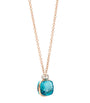 Mixed Gold, Blue Topaz and Diamond Nudo Necklace