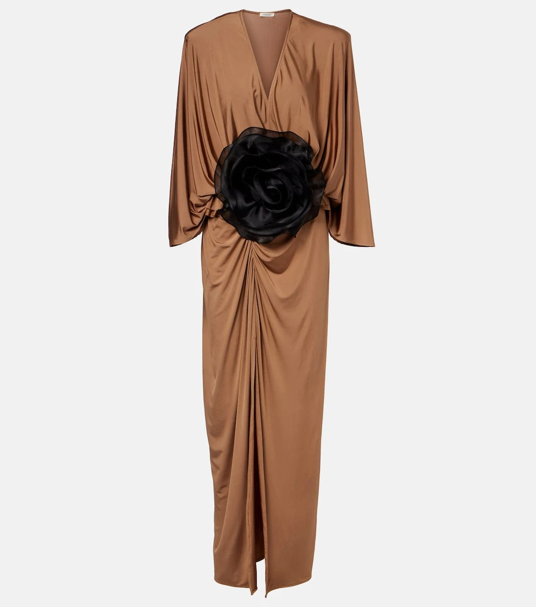 Jacques Wei - Floral-appliqué jersey maxi dress