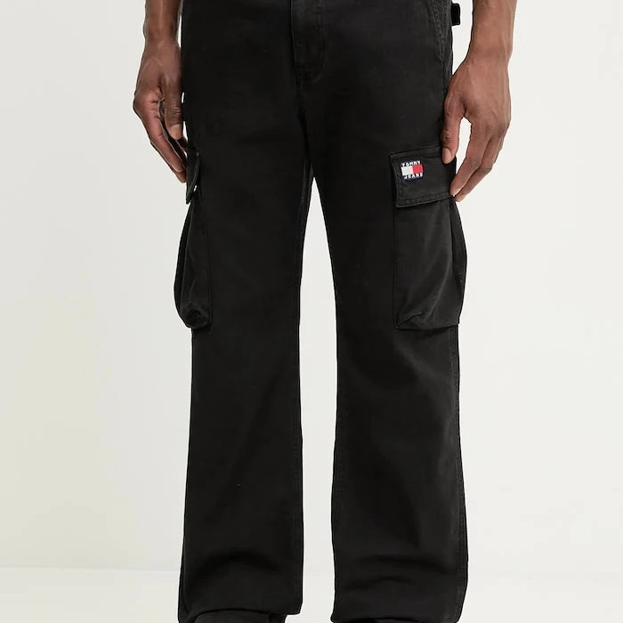 Tommy Jeans erkek pamuk elastan kargo pantolon