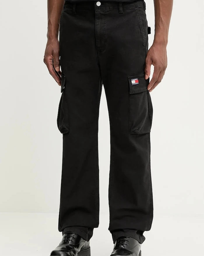 Tommy Jeans erkek pamuk elastan kargo pantolon