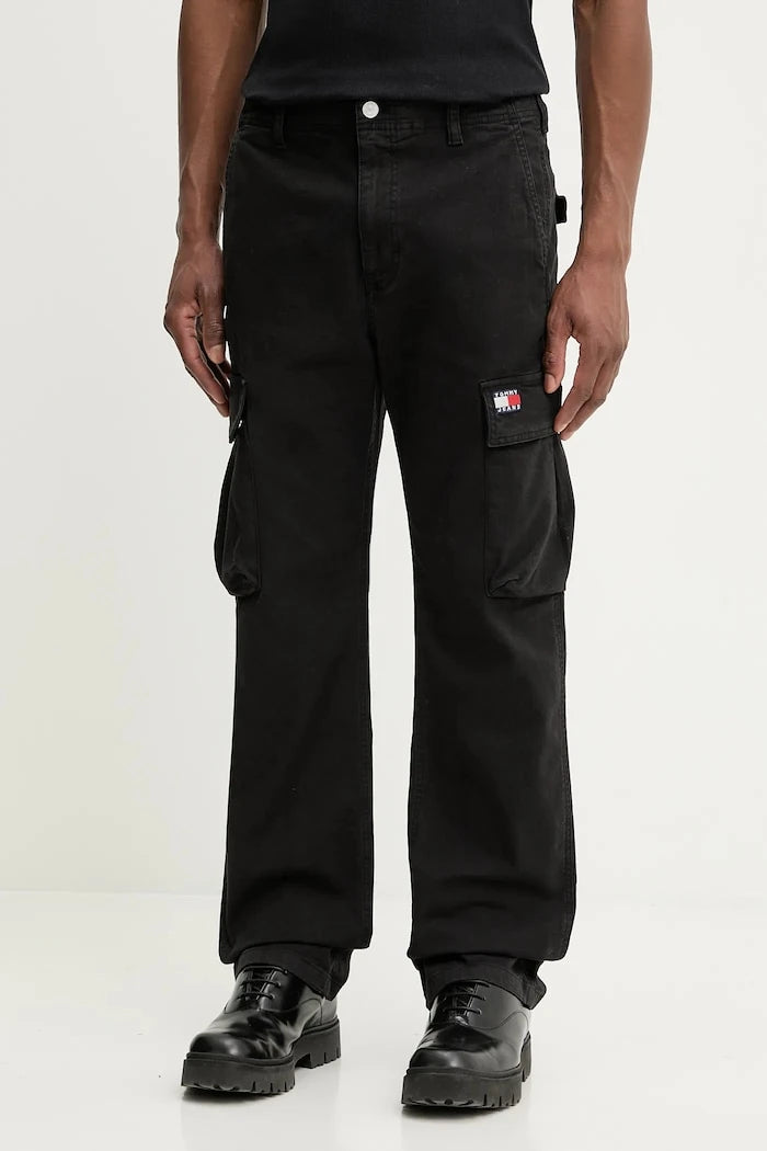 Tommy Jeans erkek pamuk elastan kargo pantolon
