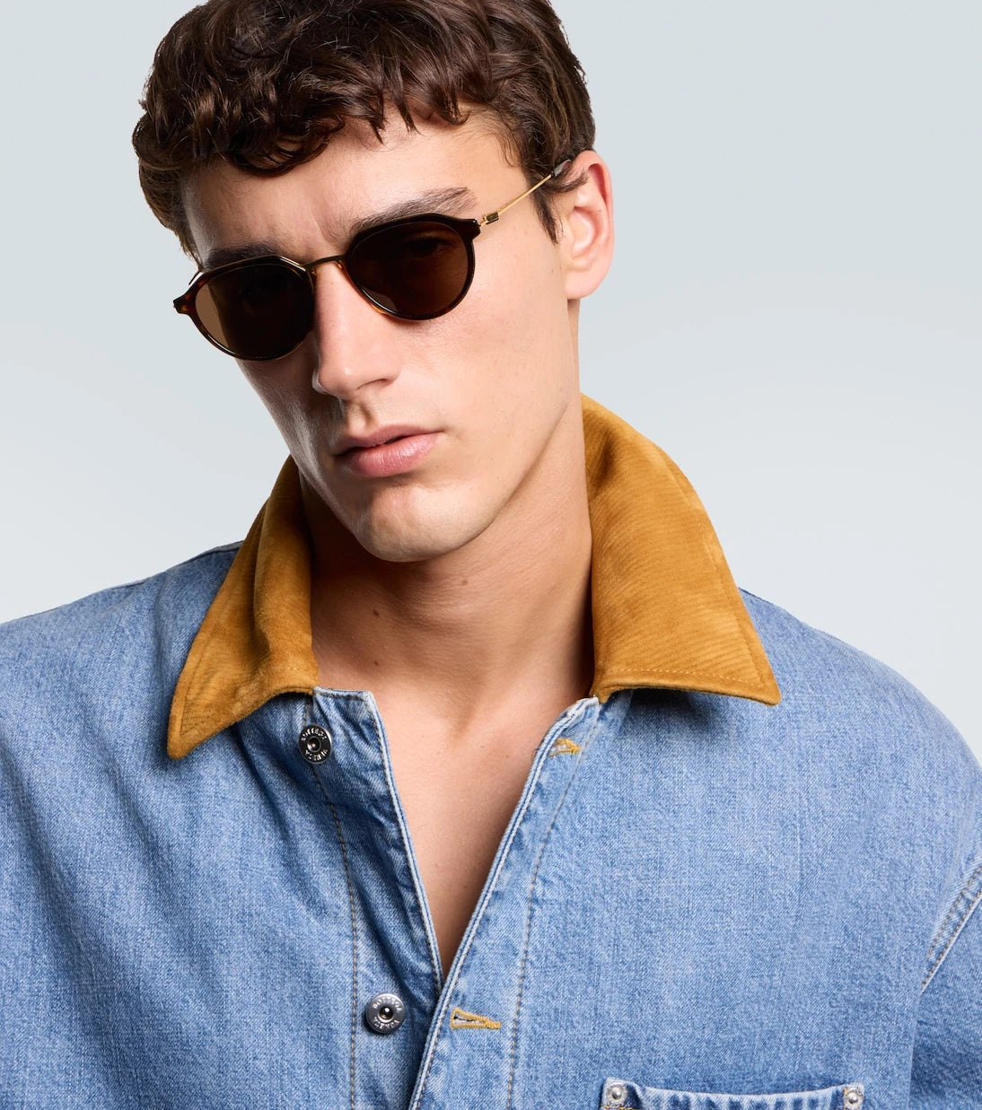 Bottega Veneta - Thin Triangle round sunglasses