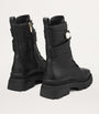 Jimmy Choo Black Noemi 45 Leather Biker Boots