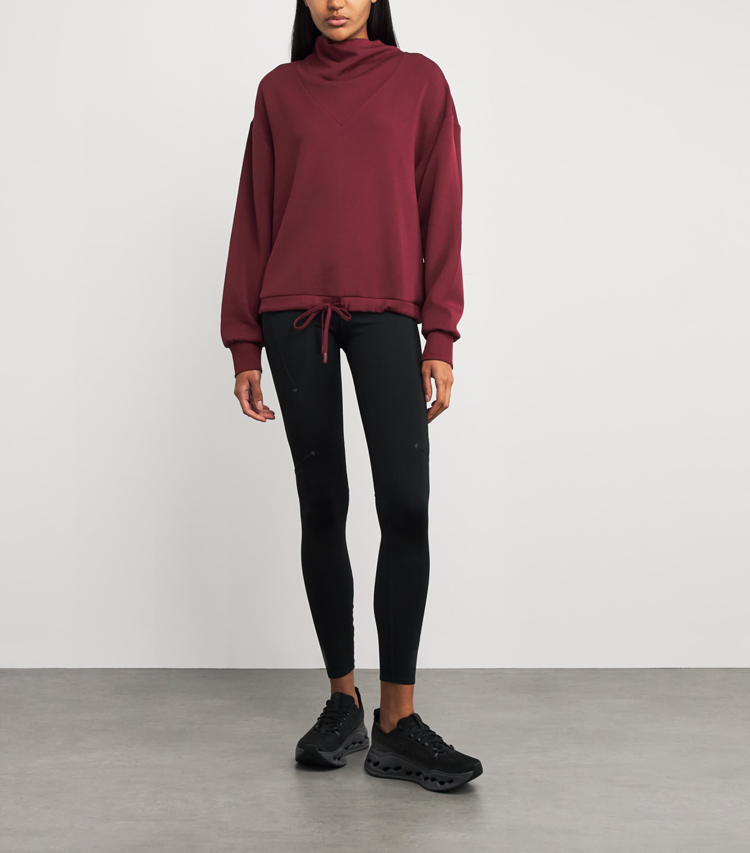 Varley Burgundy Cowl-Neck Betsy Sweatshirt
