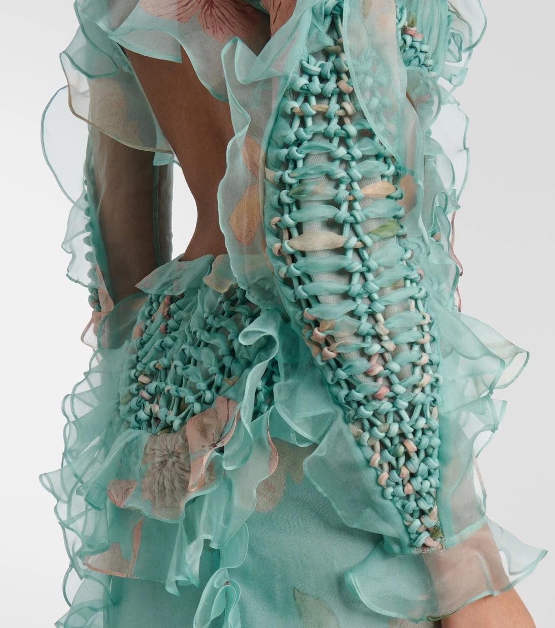 Zimmermann - Illuminate floral ruffled silk organza gown