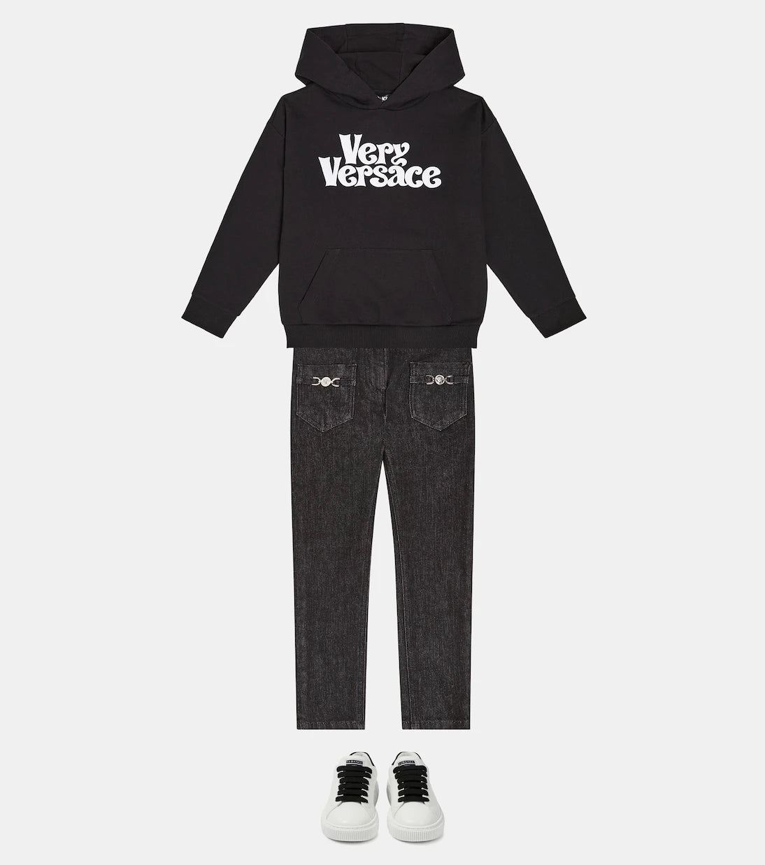 Versace Kids - Printed cotton jersey hoodie