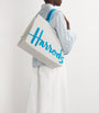 Harrods Blue Large Cotton Logo Tote Bag
