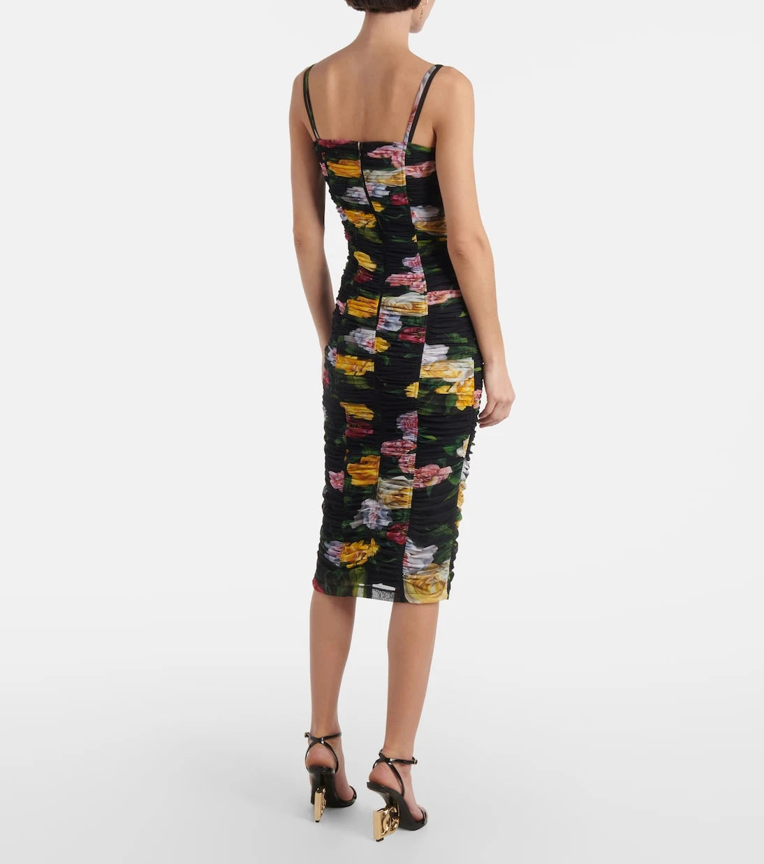 Dolce&Gabbana - Floral ruched tulle midi dress