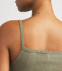LESET Green Cotton Pointelle Tank Top