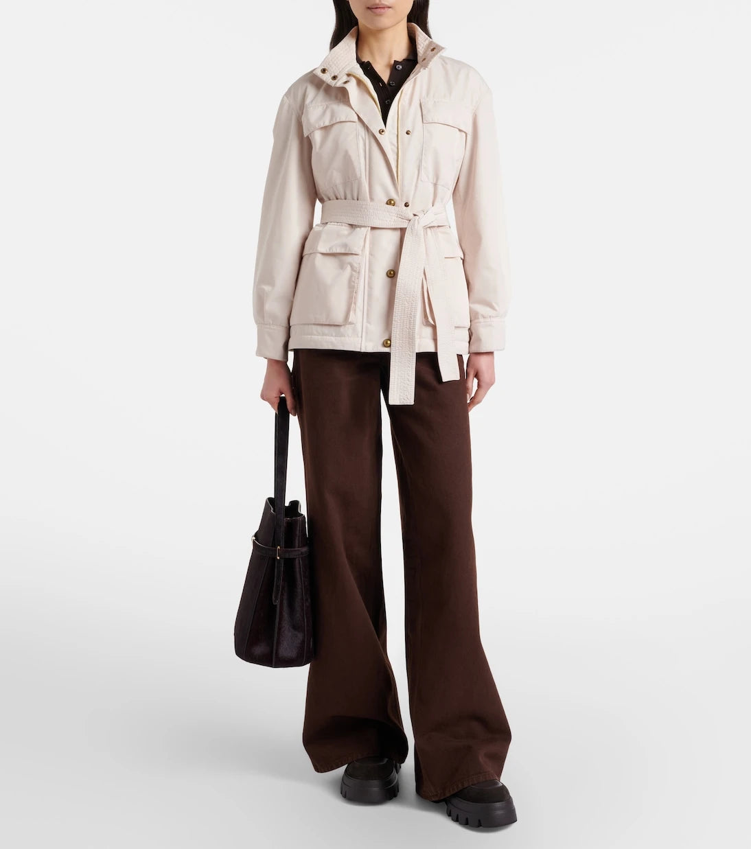 Moncler - Maitake leather-trimmed jacket