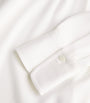 White Silk-Blend Slim-Fit Blouse