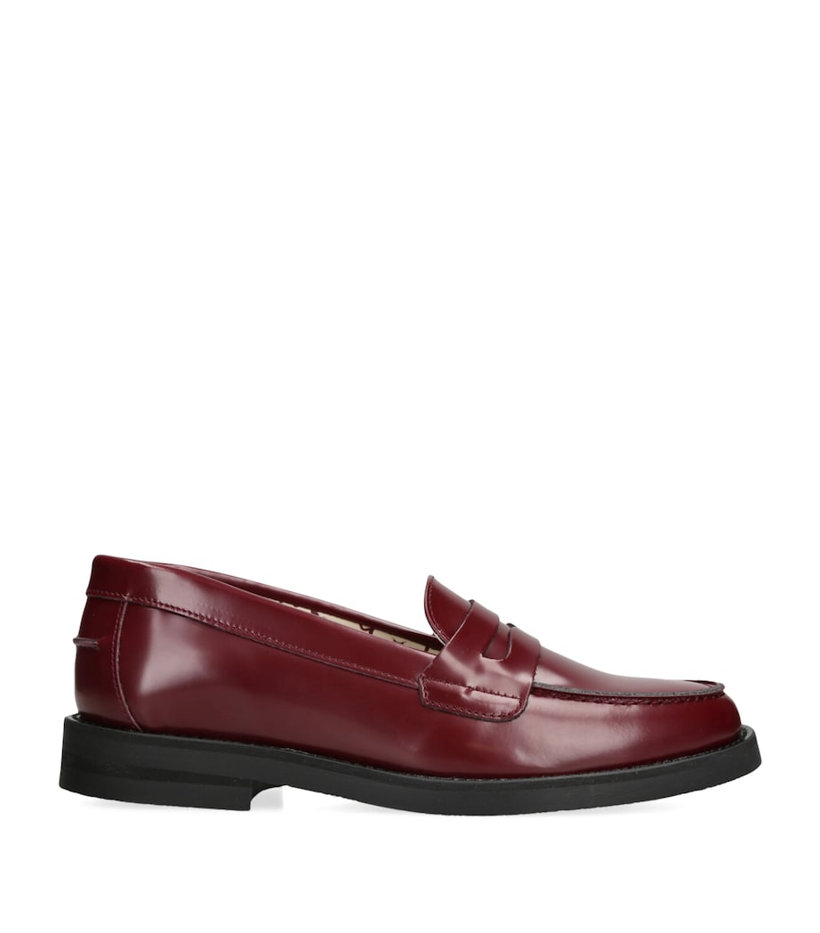 DUKE & DEXTER Burgundy Leather Wilde Penny Loafers