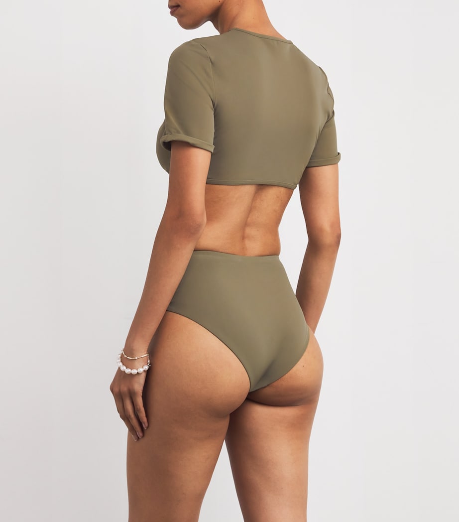 Green Crescent Bikini Top