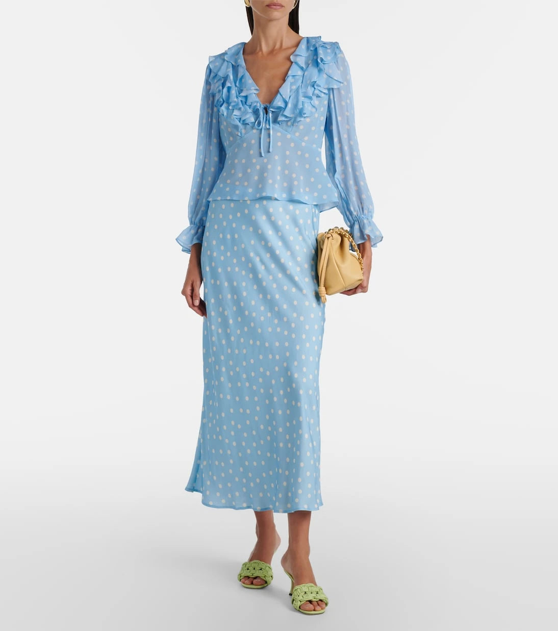 Rixo - Ardith polka-dot midi skirt