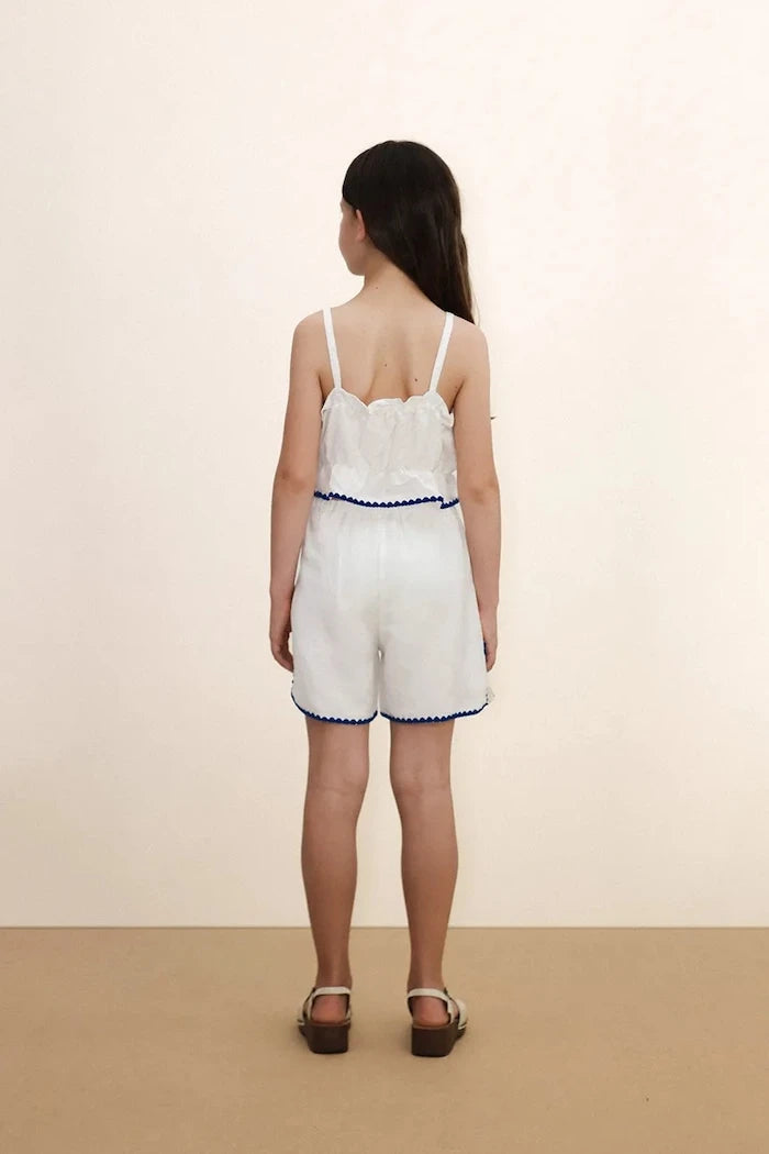 Детски топ с лен Tinycottons SWANS BOWS LINEN TOP