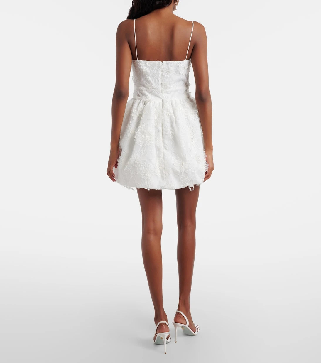 Self-Portrait - Floral-appliqué organza minidress