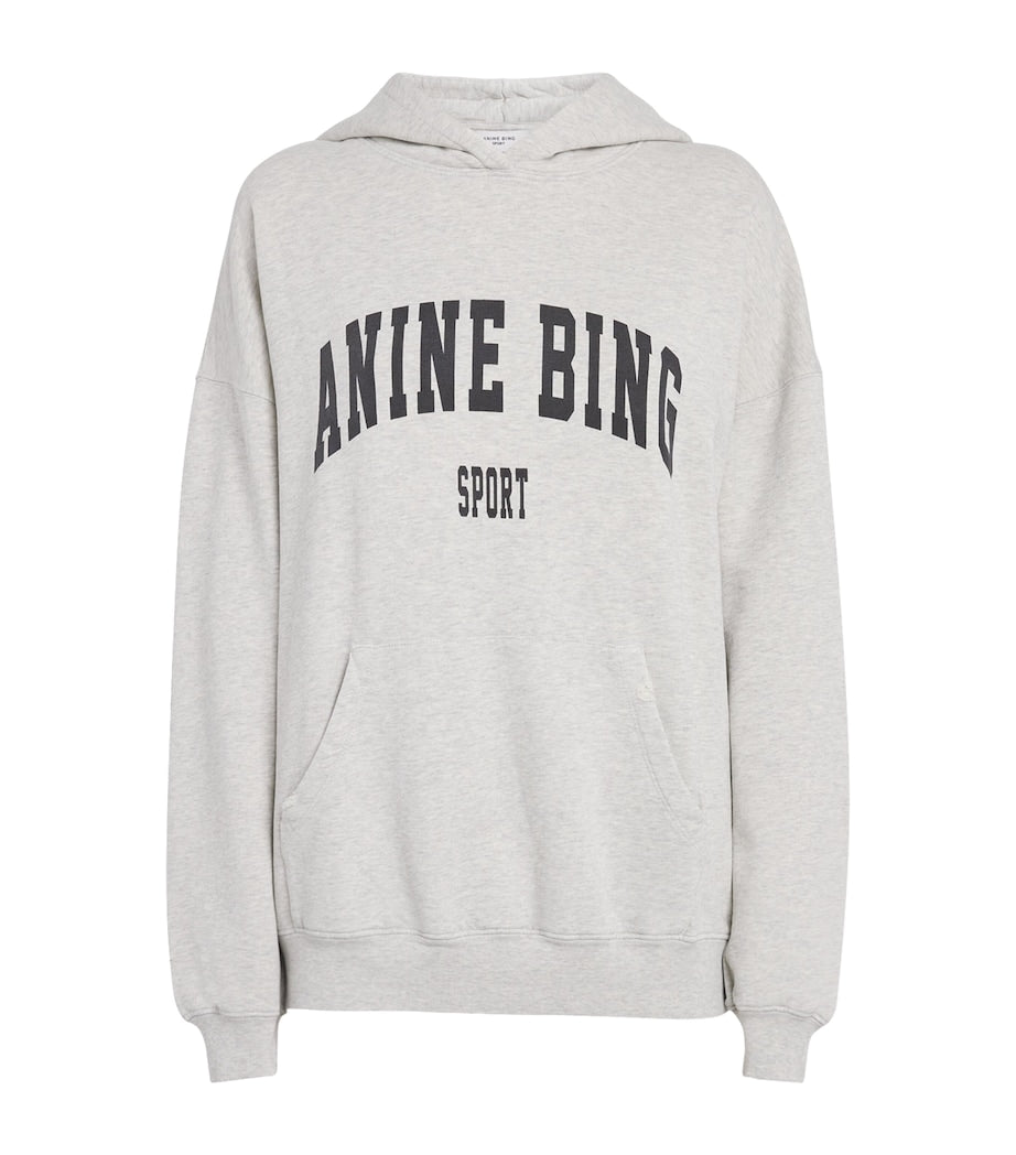 Grey Cotton Logo Harvey Hoodie