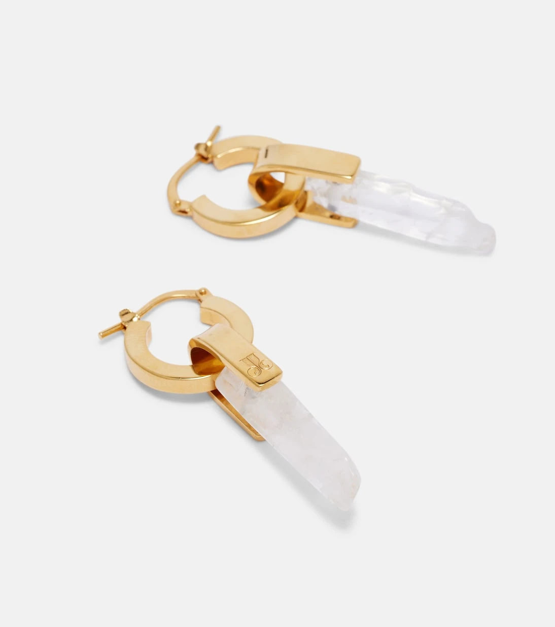 La DoubleJ - Pillar gold-plated pendant earrings