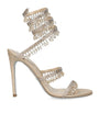 René Caovilla Beige Embellished Chandelier Sandals 105